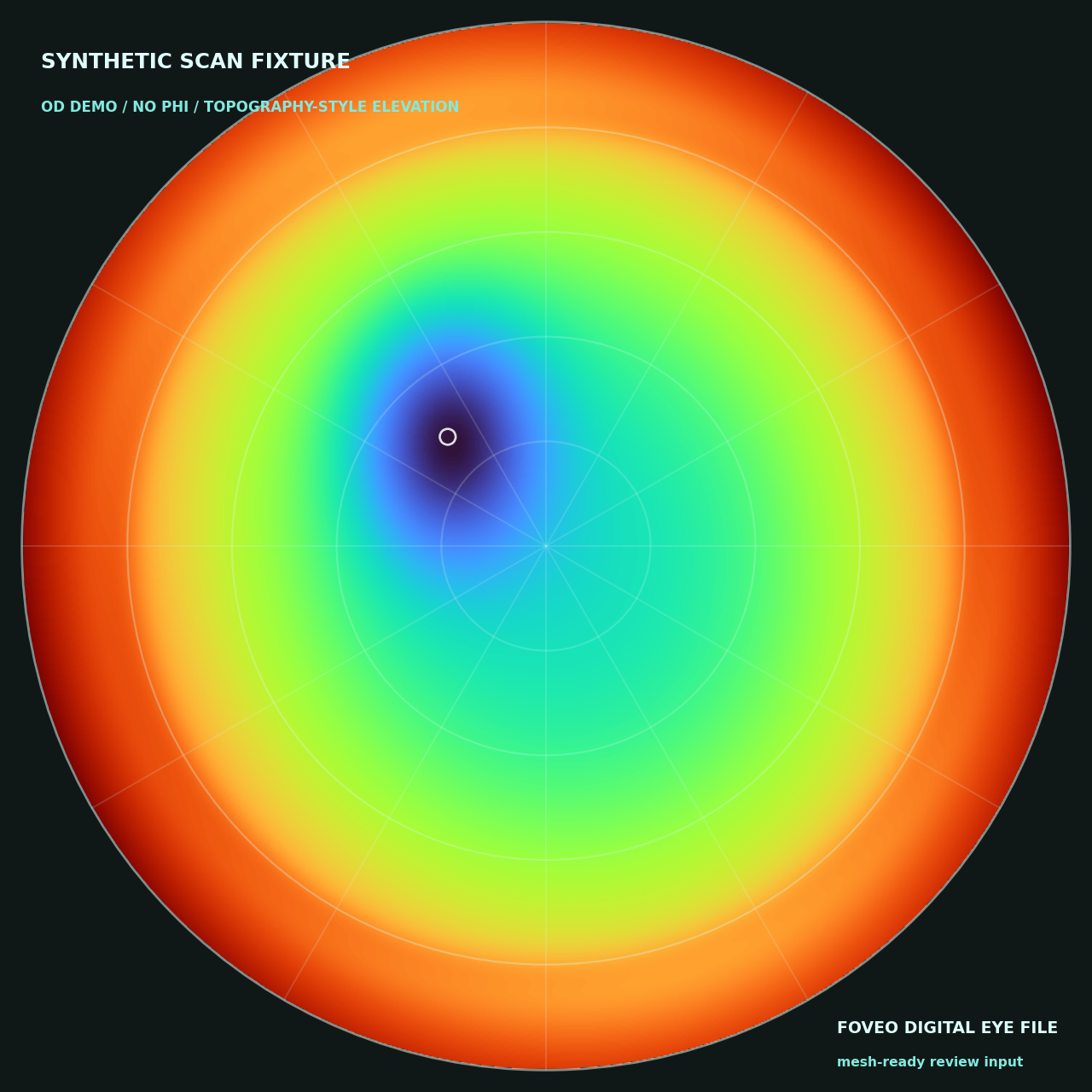 Synthetic topography-style scan fixture used for Foveo software review